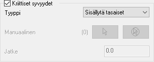”Kriittiset syvyydet” valinta.