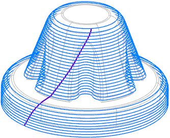 Vakio-Z rata, jossa ”Suljetun profiilin suunta” on asetuksella ”Myötäjyrsintä”.