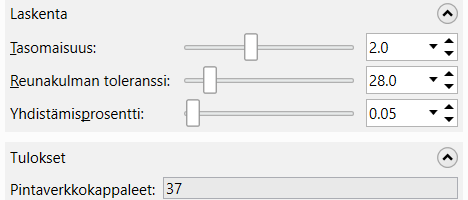 Laskenta-asetukset.