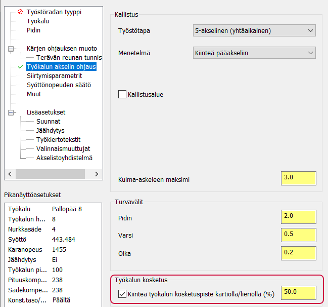 ”Työkalun akselin ohjaus” sivu 