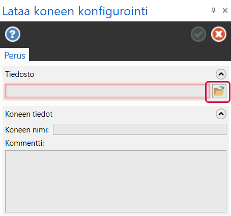 Valitse tiedosto painike.