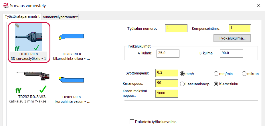 Y-akselin työkaluja ilmaiseva kuvake.
