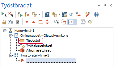 Tiedostot kohta Koneryhmän ominaisuuksissa.