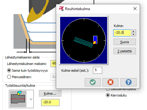 Rouhintaparametrien asettaminen
