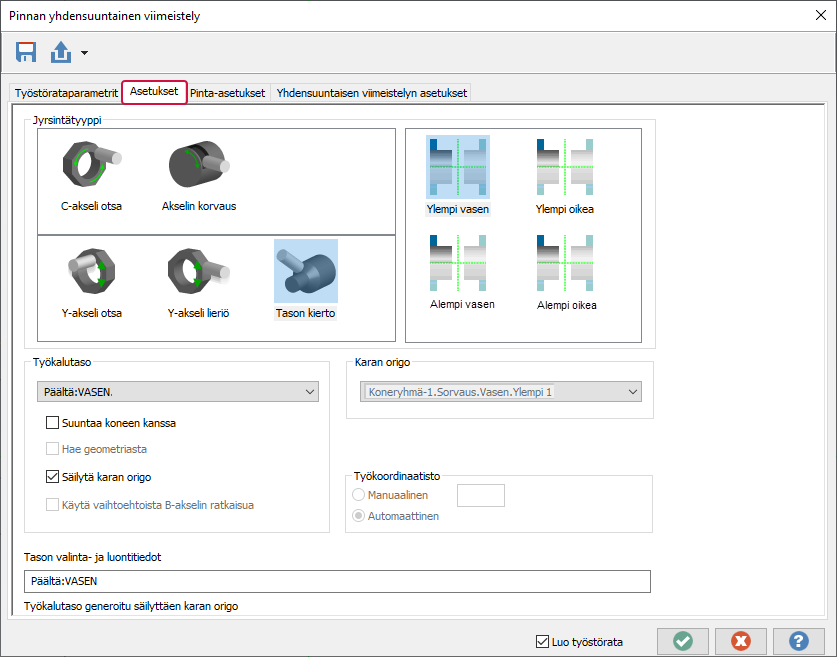 Uusi Asetukset välilehti.