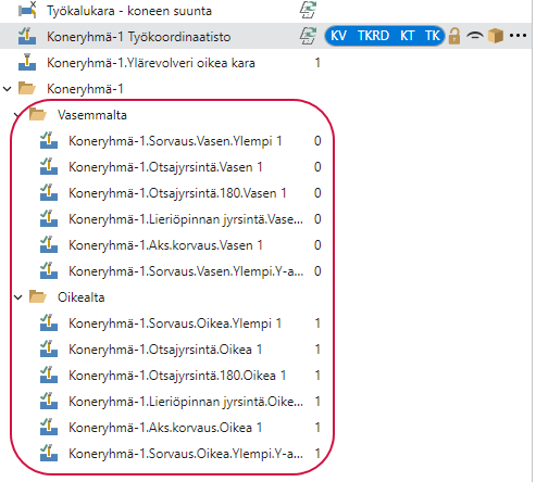 Ryhmitetyt suunnat Suuntien hallinnassa